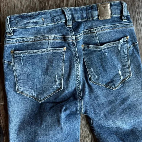 Guess Ripped Blue Skinny Jeans - Picture 7 of 7